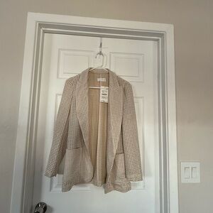Zara Light Tan Perforated Blazer